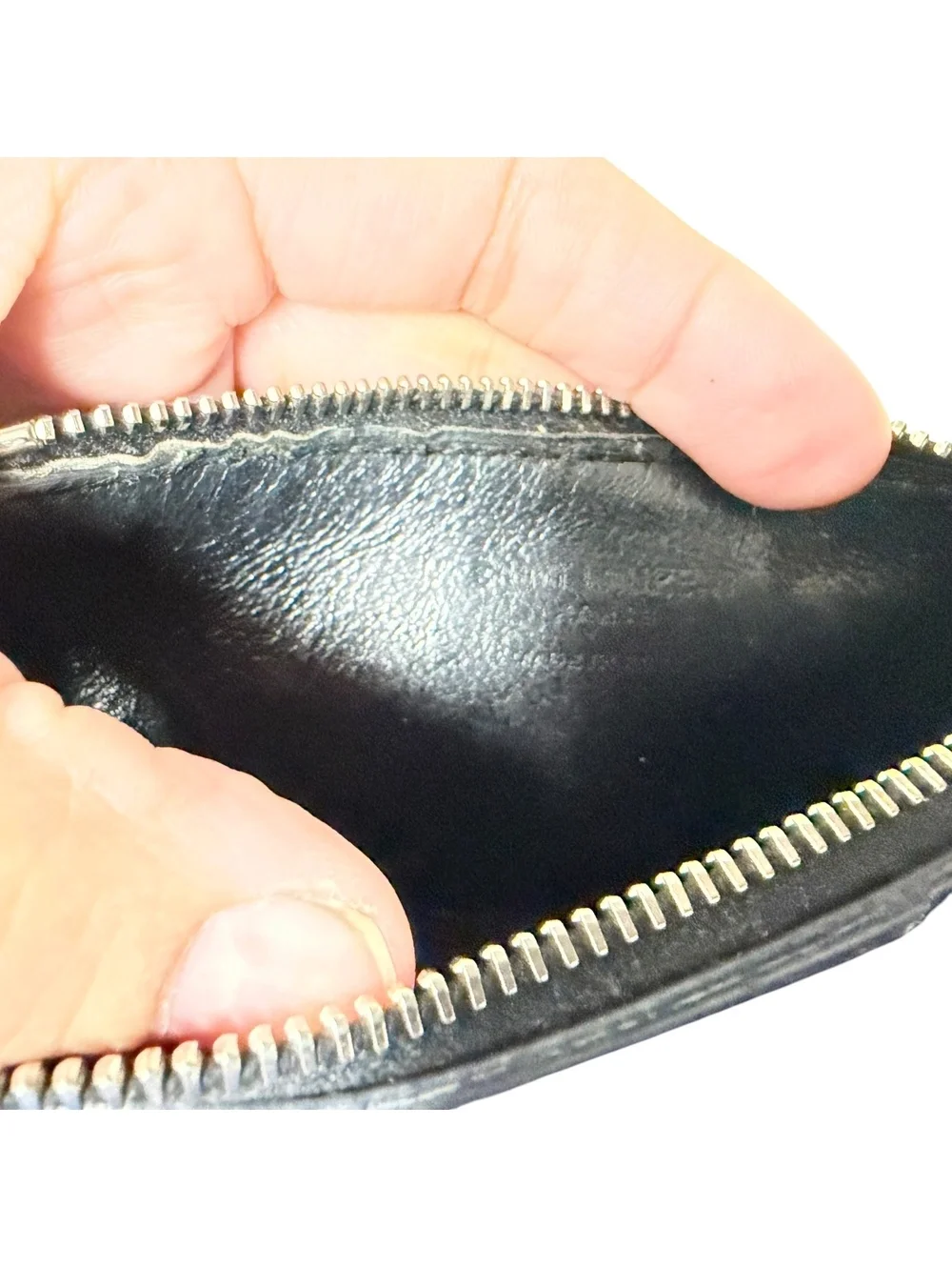 Saint Laurent Paris Black Leather Zip Card Holder Wallet